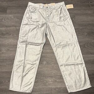 Silver Men's Pants